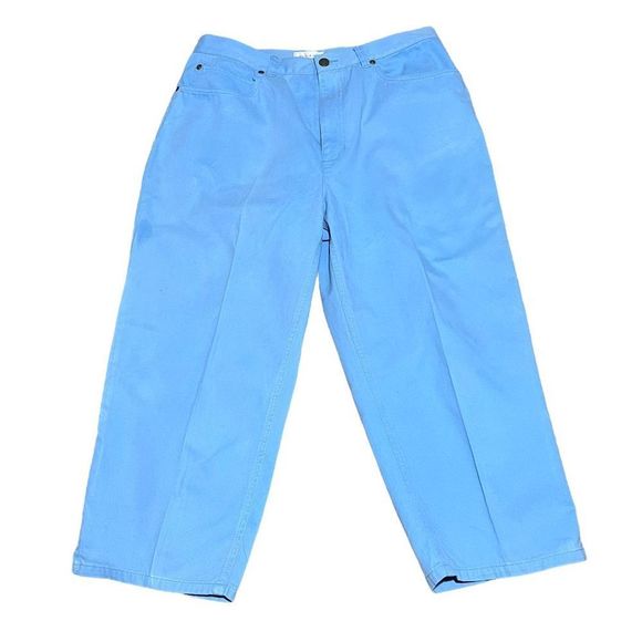 Jones New York Sportswear Y2K Colored Denim Capri Pants Light Blue - Picture 9 of 13